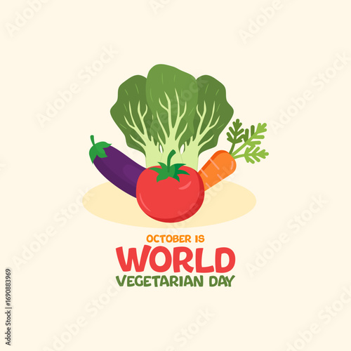 Vector graphic of World Vegetarian Day for World Vegetarian Day celebration.