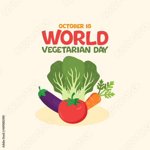 Vector graphic of World Vegetarian Day for World Vegetarian Day celebration.