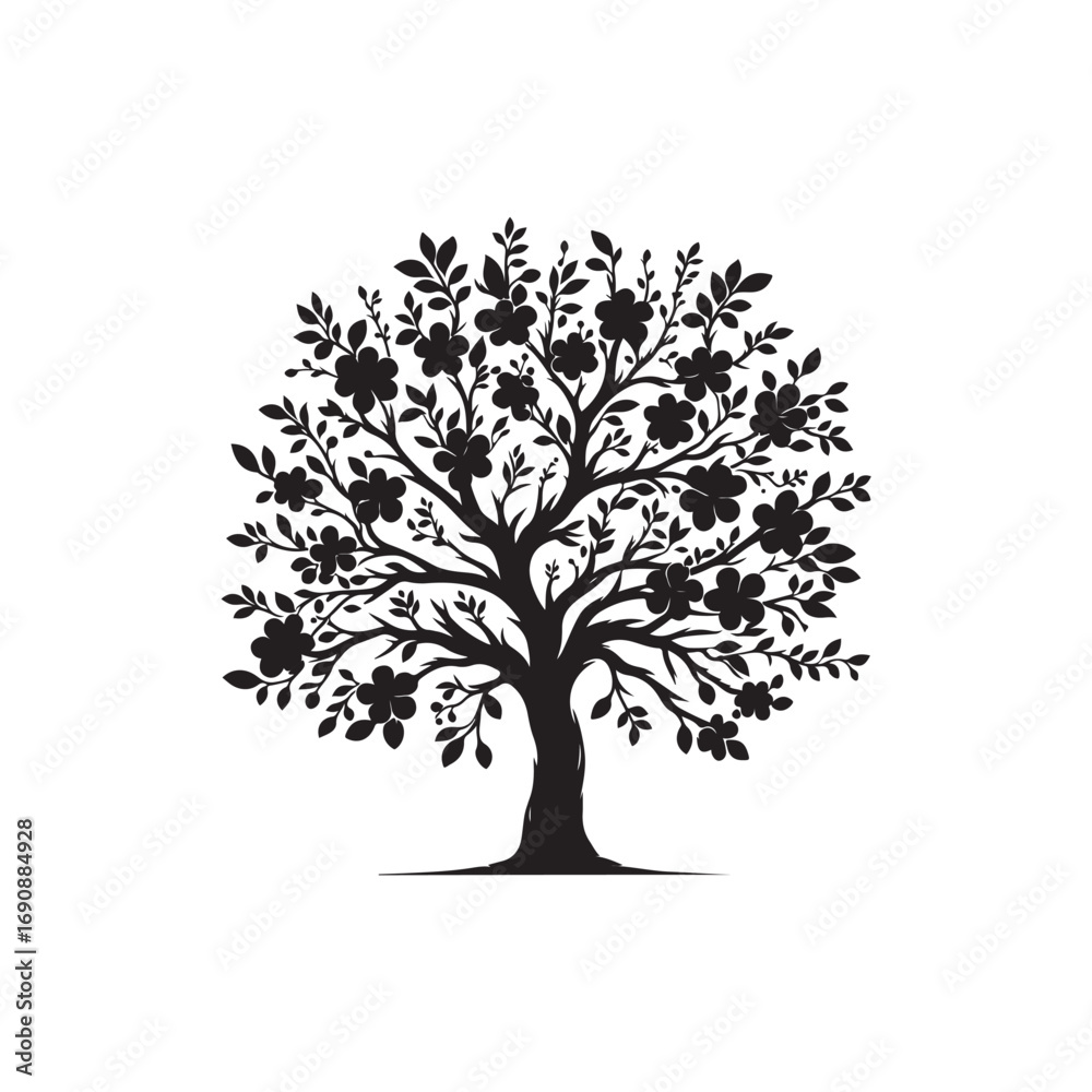 Obraz premium Plum tree Vector (1).eps