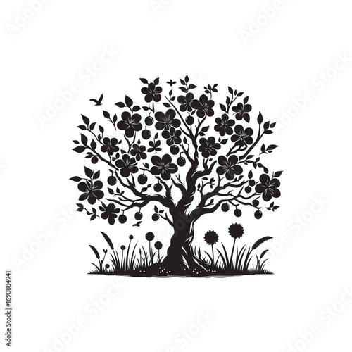Plum tree Vector (4).eps