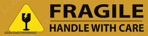 Handle With Care - Fragile - Logistics - vector illustration. Packaging symbols, fragile and packing care label, vector illustration. Labels for logistics and delivery shipping.