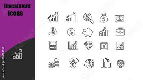 Investment icons set
