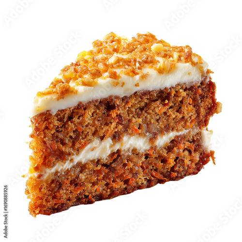 detailed shot of carrot cake isolated macro
