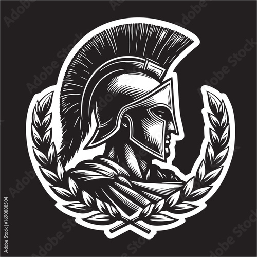 A vector illustration of Spartan army logo 