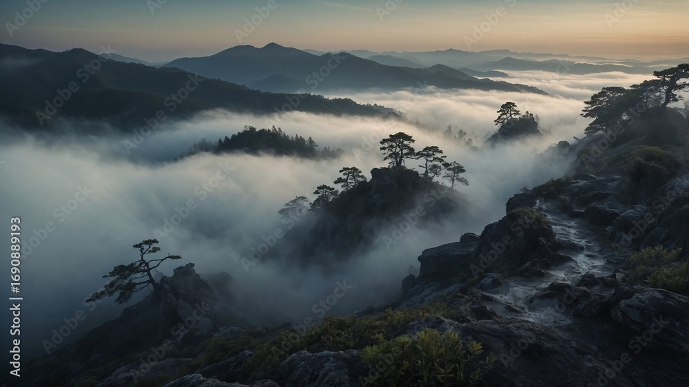 Obraz premium fog in the mountains