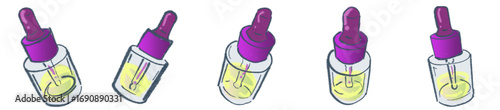 Transparent Dropper Bottle Illustration for Skincare, Serum, and Cosmetic Use