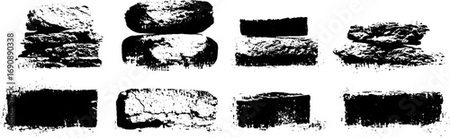 Grunge black and white stone texture illustration for urban design