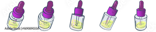 Transparent Dropper Bottle Illustration for Skincare, Serum, and Cosmetic Use