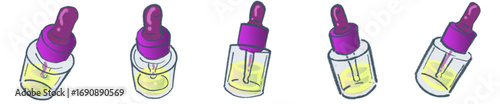 Transparent Dropper Bottle Illustration for Skincare, Serum, and Cosmetic Use