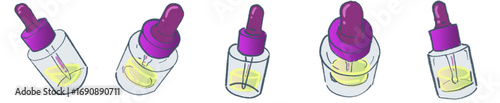 Transparent Dropper Bottle Illustration for Skincare, Serum, and Cosmetic Use