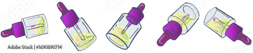 Transparent Dropper Bottle Illustration for Skincare, Serum, and Cosmetic Use