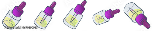 Transparent Dropper Bottle Illustration for Skincare, Serum, and Cosmetic Use