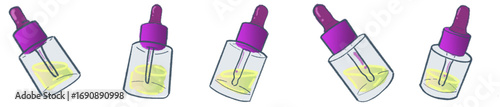 Transparent Dropper Bottle Illustration for Skincare, Serum, and Cosmetic Use