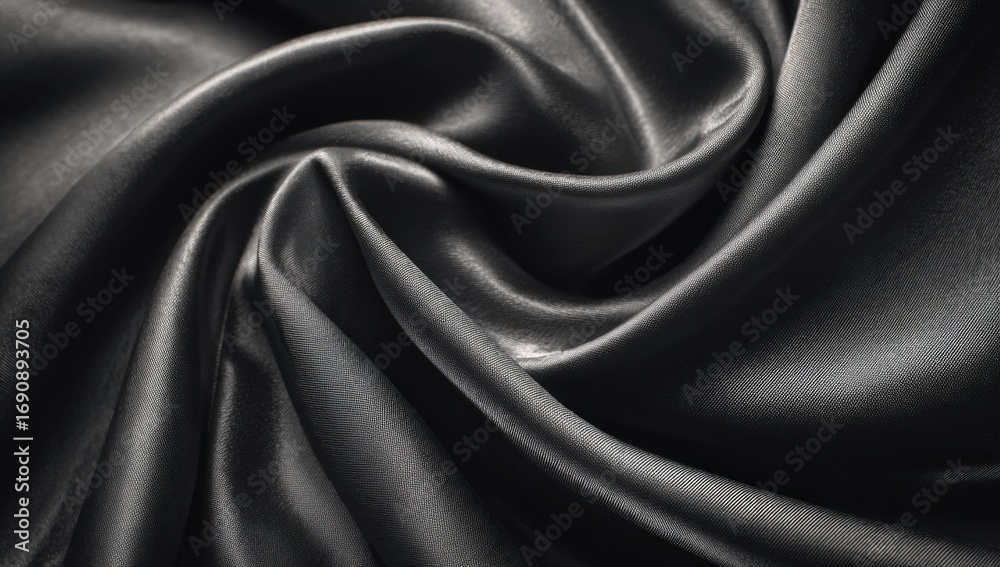 Obraz premium Draped, dark grey satin fabric