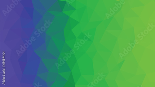 Gradient low poly background transitioning from deep blue to bright green abstract