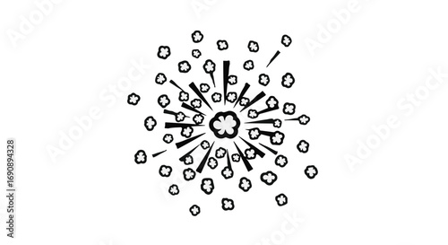 Abstract burst of energy and light radiating outwards