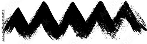 Bold grunge black and white zigzag pattern for urban and vintage designs