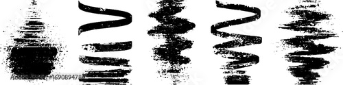 Artistic grunge black and white brush strokes for creative design projects