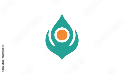 a graphic image with a peacock feather theme, on a white background. vector graphic base.