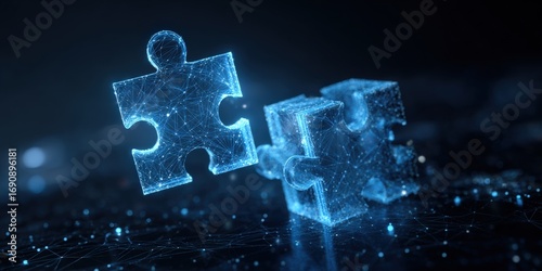 Abstract glowing puzzle pieces (1)