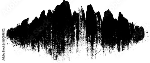 Grunge black and white brush stroke set for urban design and decor
