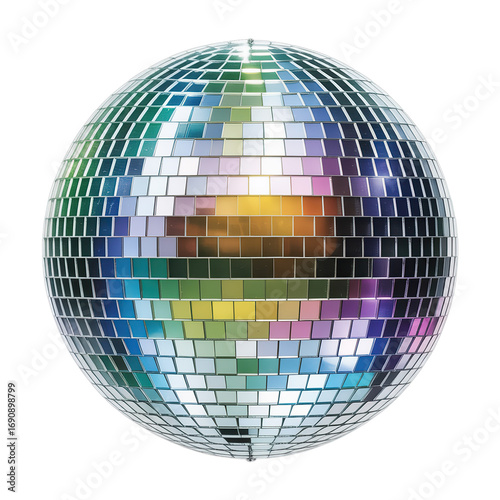 disco ball isolated on transparent white background, clipping path