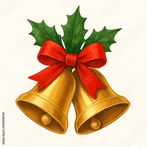 christmas bells on white background