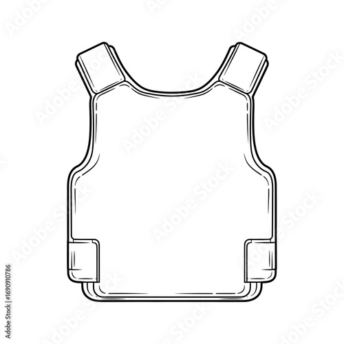Body Armor Outline Illustration