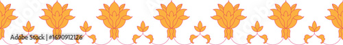 Indian Traditional Floral Decorative Border