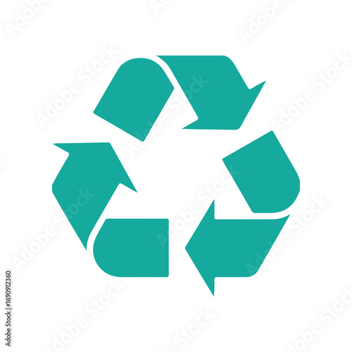 recycle symbol on white background