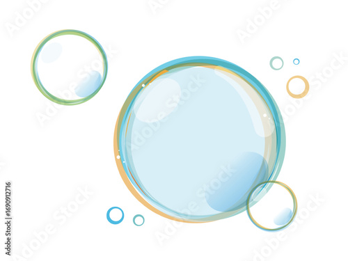Daily A035 color water bubble show the happy atmosphere vector illustration graphic EPS 10
