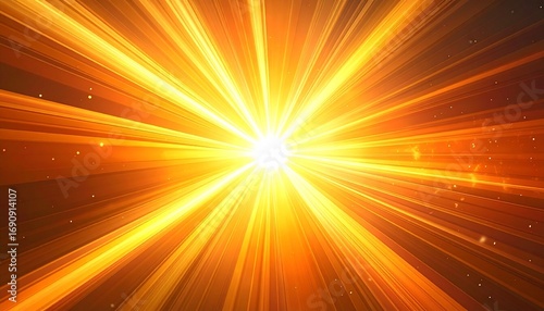 Radiant sunburst effect with glowing yellow and orange rays energetic bright abstract background
