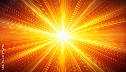 Radiant sunburst effect with glowing yellow and orange rays energetic bright abstract background
