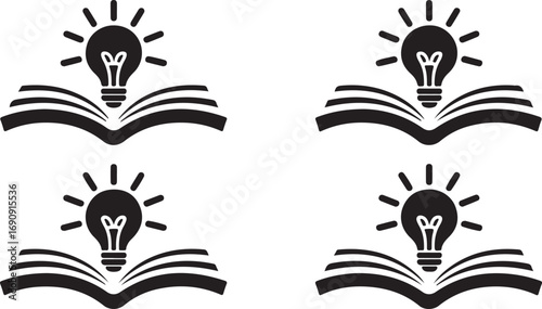 Illuminating Knowledge Open Book with Lightbulb Icon Symbolizing Education and Wisdom for Learning Concepts