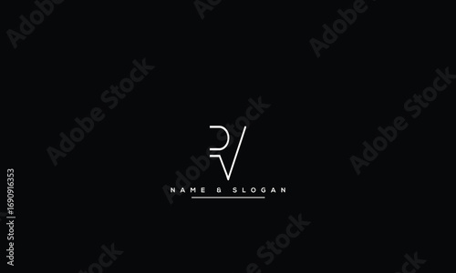 RV, VR, R, V Abstract Letters Logo Monogram