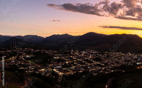 sunset in the city
