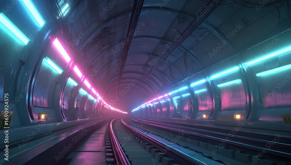 Obraz premium Futuristic Neon Tunnel