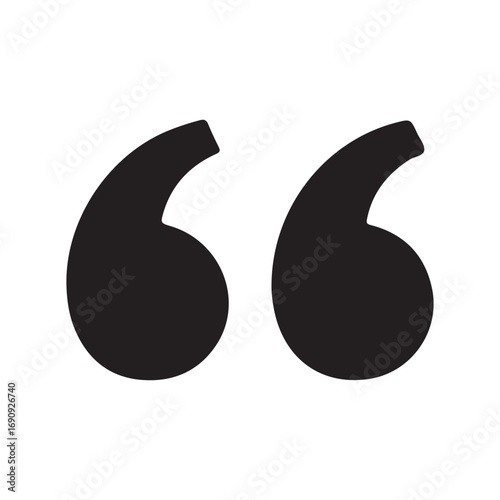Black Quotation Mark Symbol Vector