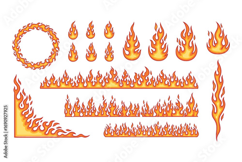 Cartoon Fire and Flame Elements