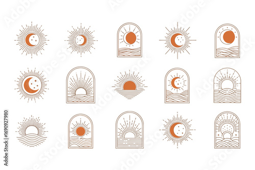 Celestial Boho Line Art Icons Set