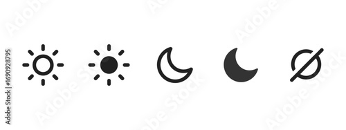 Sun and moon icon set
