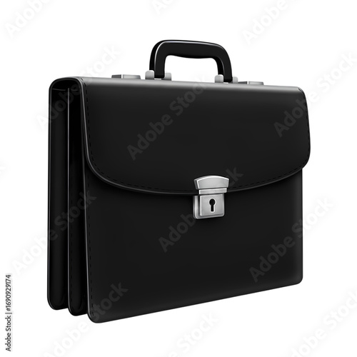 Professional Black Leather Briefcase: Business Success Symbol