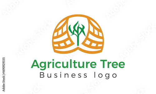 Agriculture Tree Business Logo Design | Green Nature Farming Brand Identity Vector logo template | Green Agricultree logo 