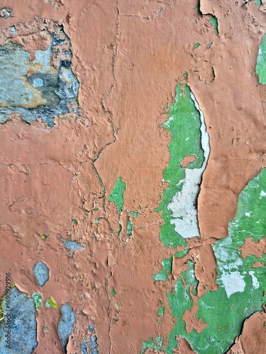 Tableau sur toile Peeling Paint on a Cracked Wall