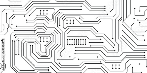 Abstract Tech Background with Circuit Board Pattern. 