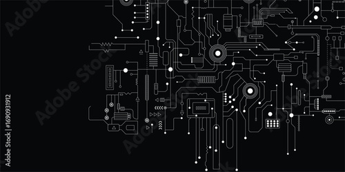 Modern Network Technology Background with Virtual Connections