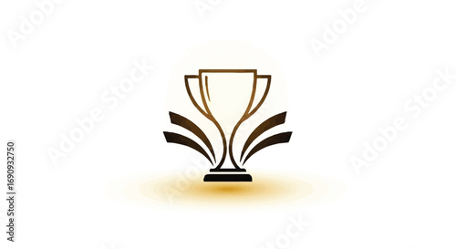 Elegant trophy symbol representing achievement and victory against a clean, glowing background