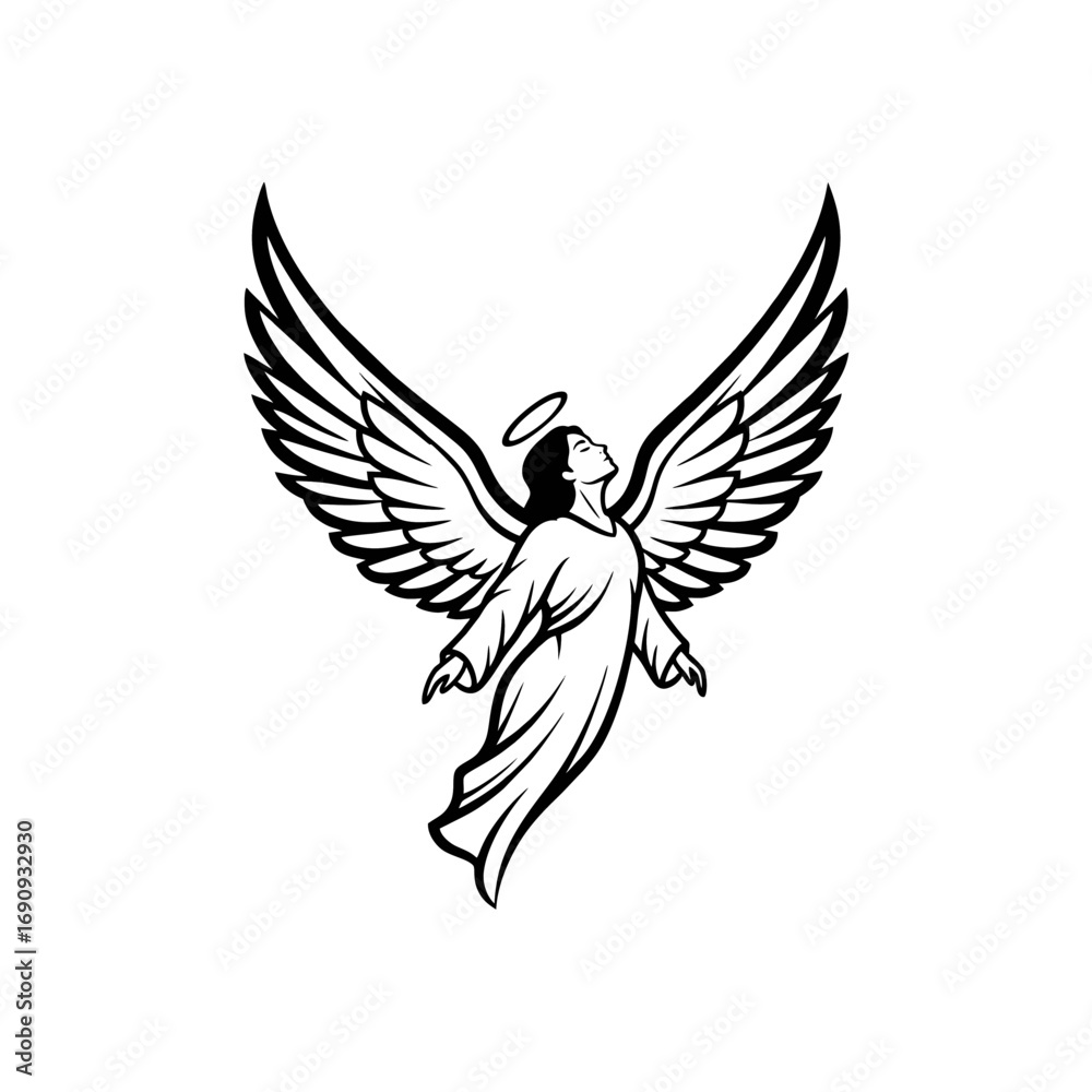 Fototapeta premium winged angel logo concept icon