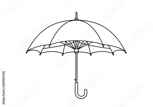 Classic clear bubble umbrella with j-handle for weather protection