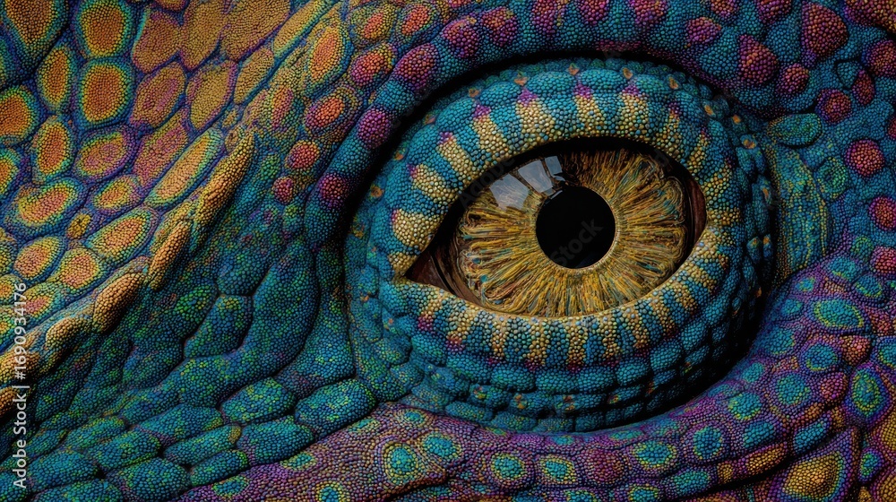 Obraz premium Close-up vibrant reptile eye